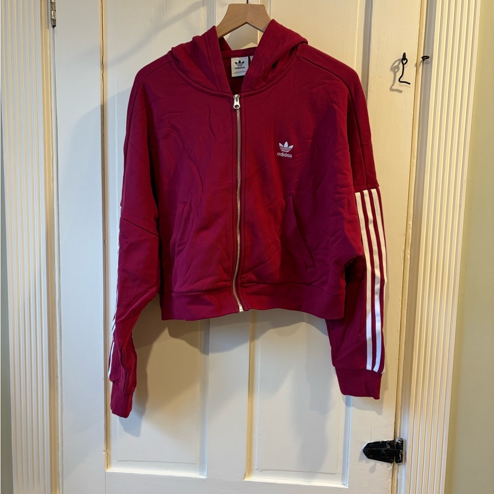 Adidas Women's Burgundy Bomber Jacket